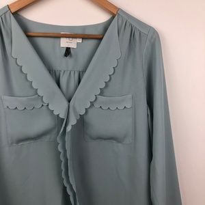 ANTHRO HD in Paris Scalloped Remi Blouse Size 6